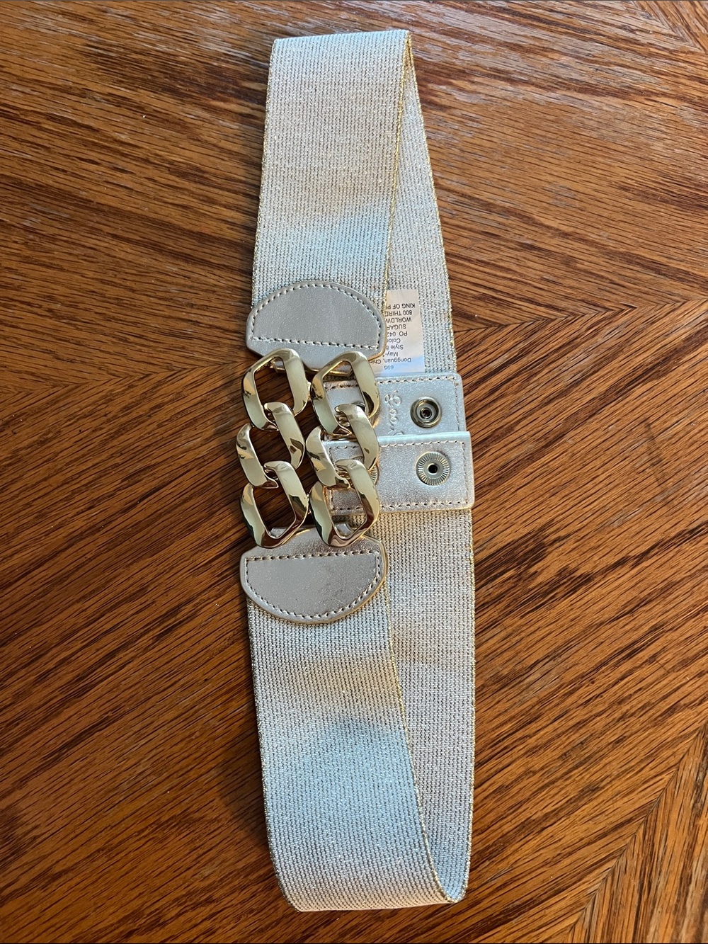 Lilly Pulitzer Gold Chain Accent Elastic Waist Belt